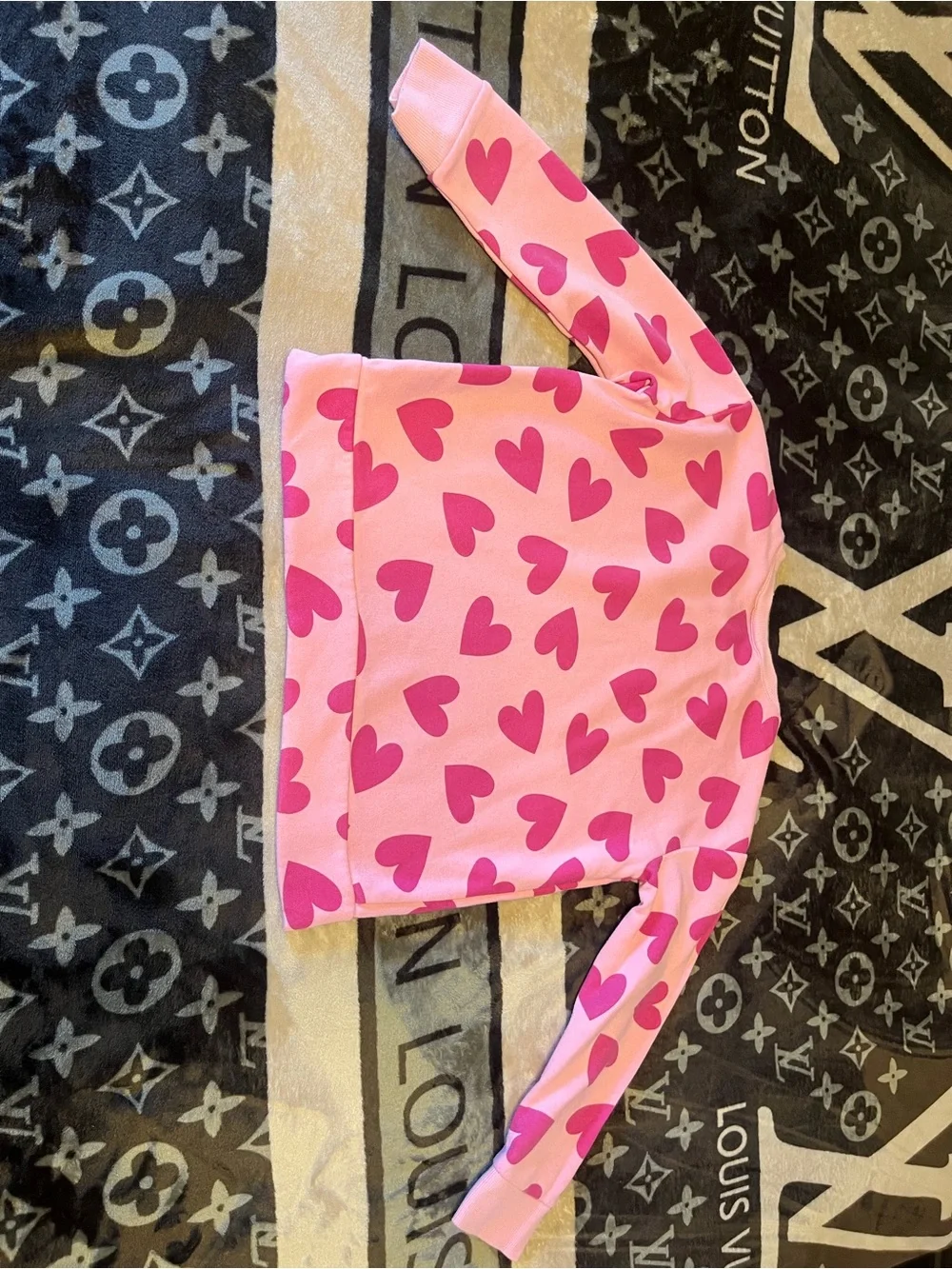 The Children's Place Pink Sweatshirt with Hot Pink Heart Print